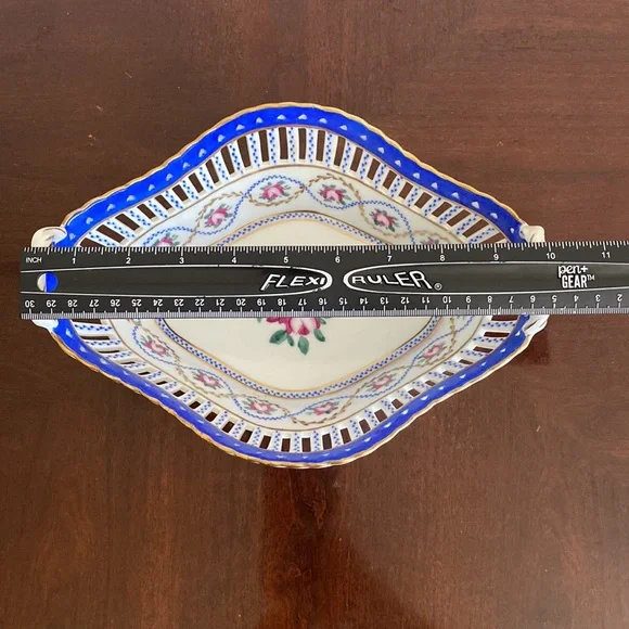 Hand Painted Porcelain Decorative Basket - Picture 10 of 11